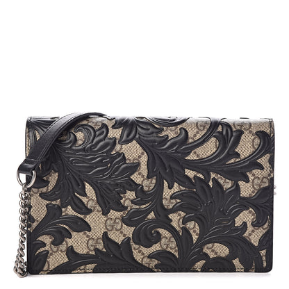 Gucci GG Supreme Monogram Arabesque Chain Wallet Black 1 of 6