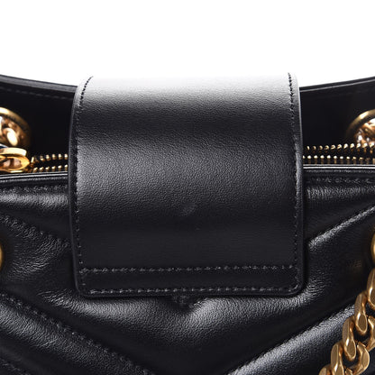 Saint Laurent Calfskin Y Quilted Monogram Small Loulou Shopper Black 9 of 9
