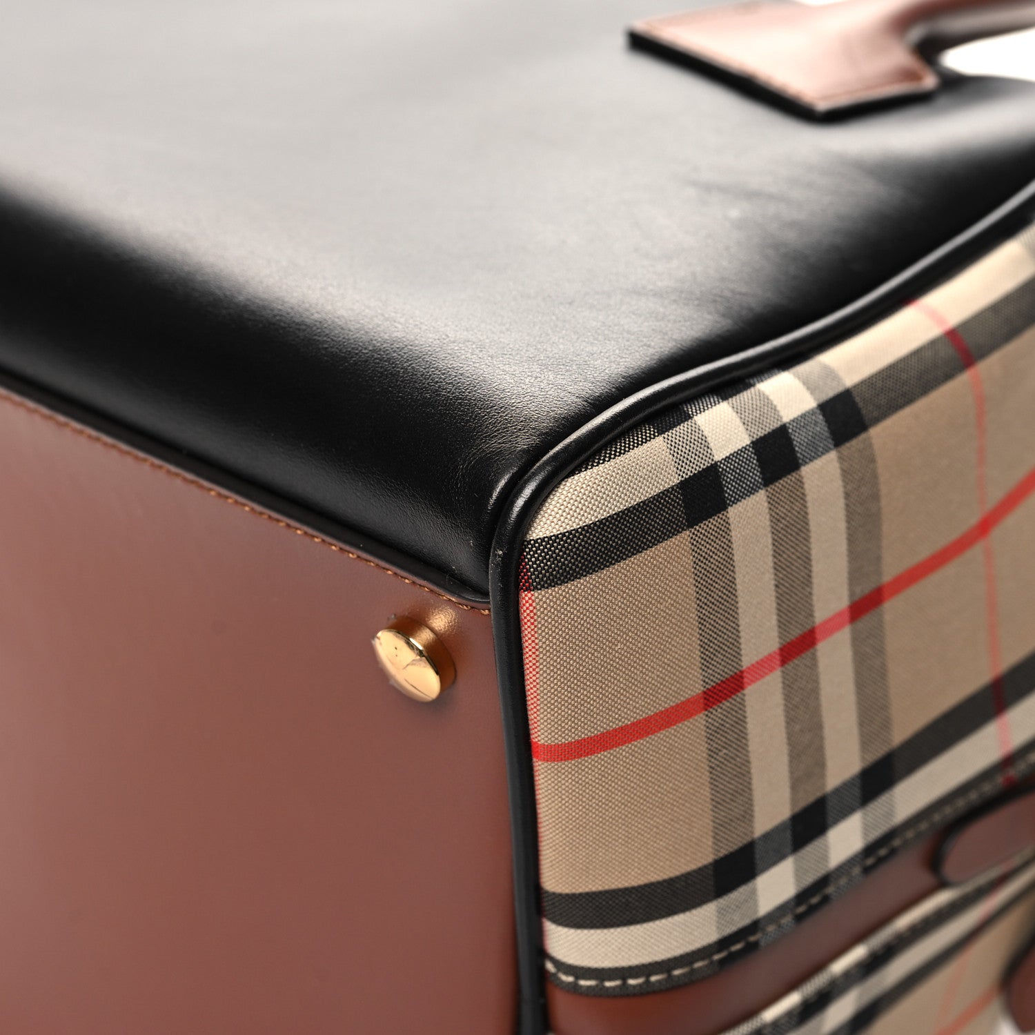 Burberry Smooth Calfskin House Check Medium Cube Bowling Bag Archive Beige 11 of 11