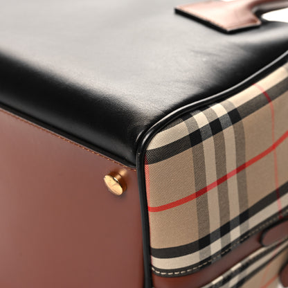 Burberry Smooth Calfskin House Check Medium Cube Bowling Bag Archive Beige 11 of 11