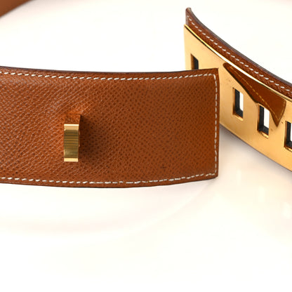 Hermes Epsom Collier De Chien CDC Belt 80 32 Gold 7 of 7
