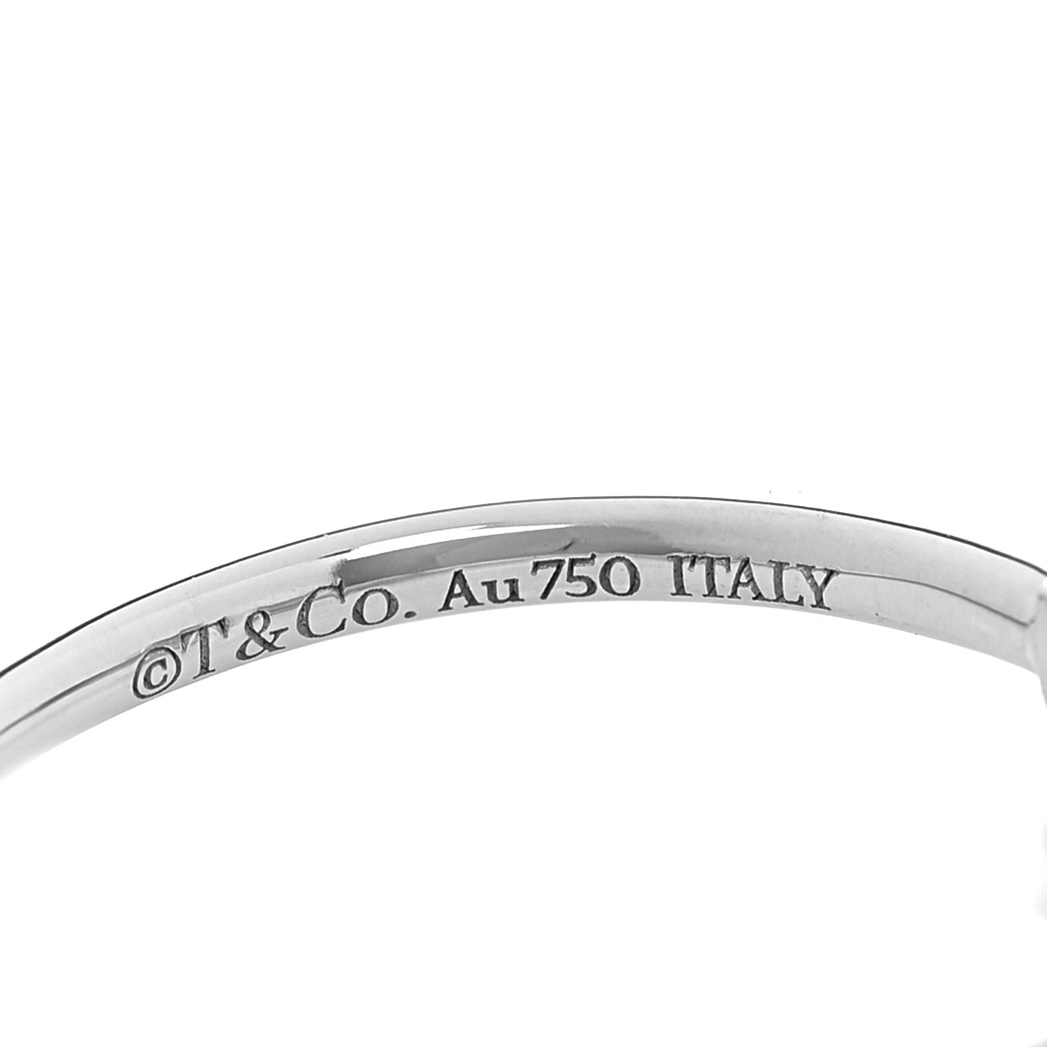 Tiffany 18K White Gold Diamond T Wire Ring 52 6 4 of 5