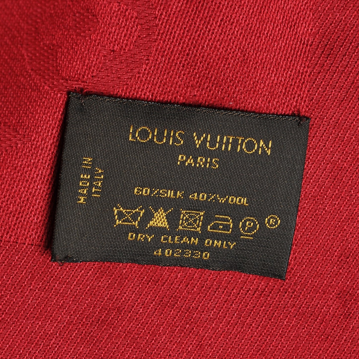 Silk Wool Monogram Shawl Pomme D'Amour