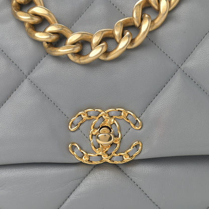 Chanel Lambskin Quilted Large Chanel 19 Flap Grey 8 of 16