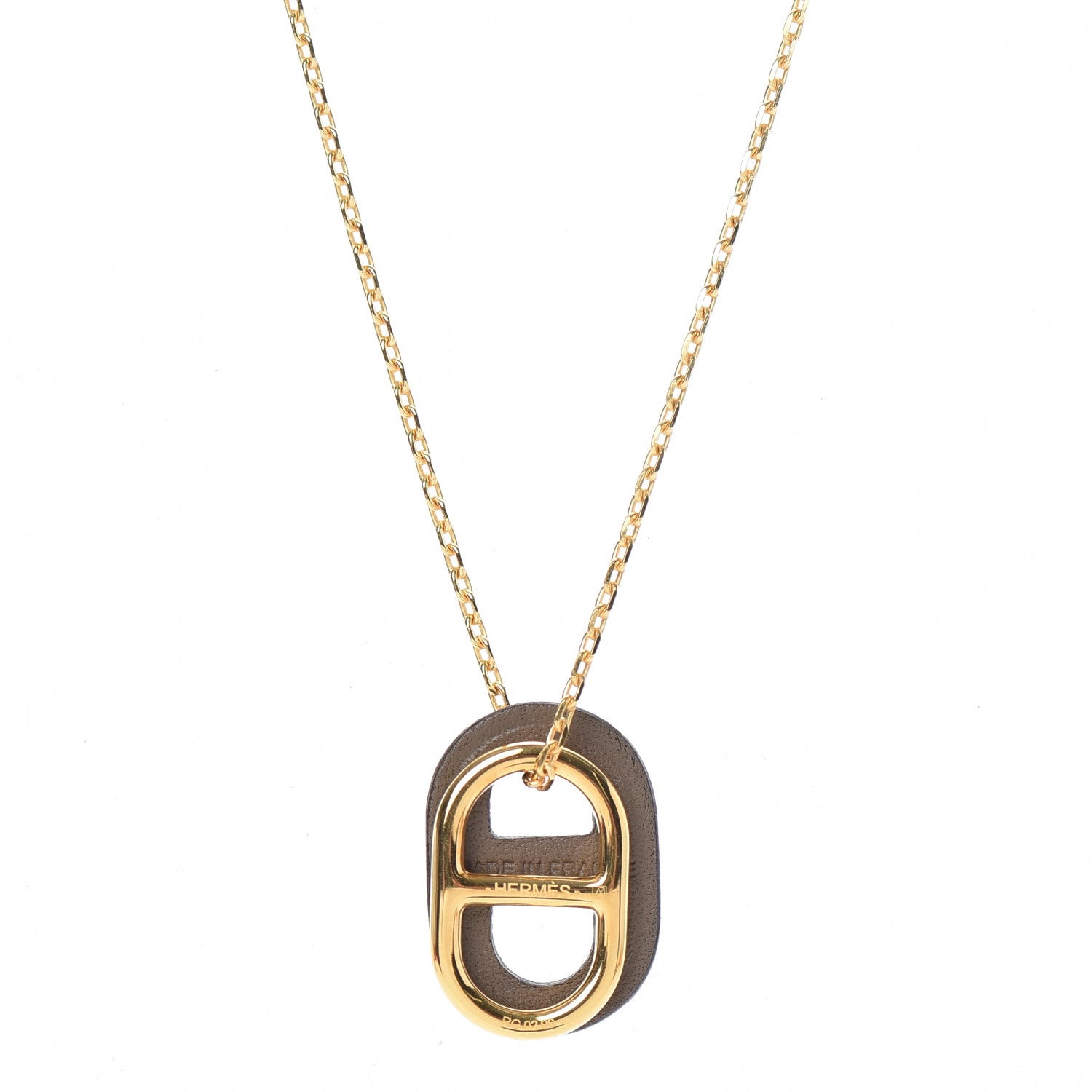 Hermes Swift O'Maillon Pendant Necklace Etoupe 4 of 6