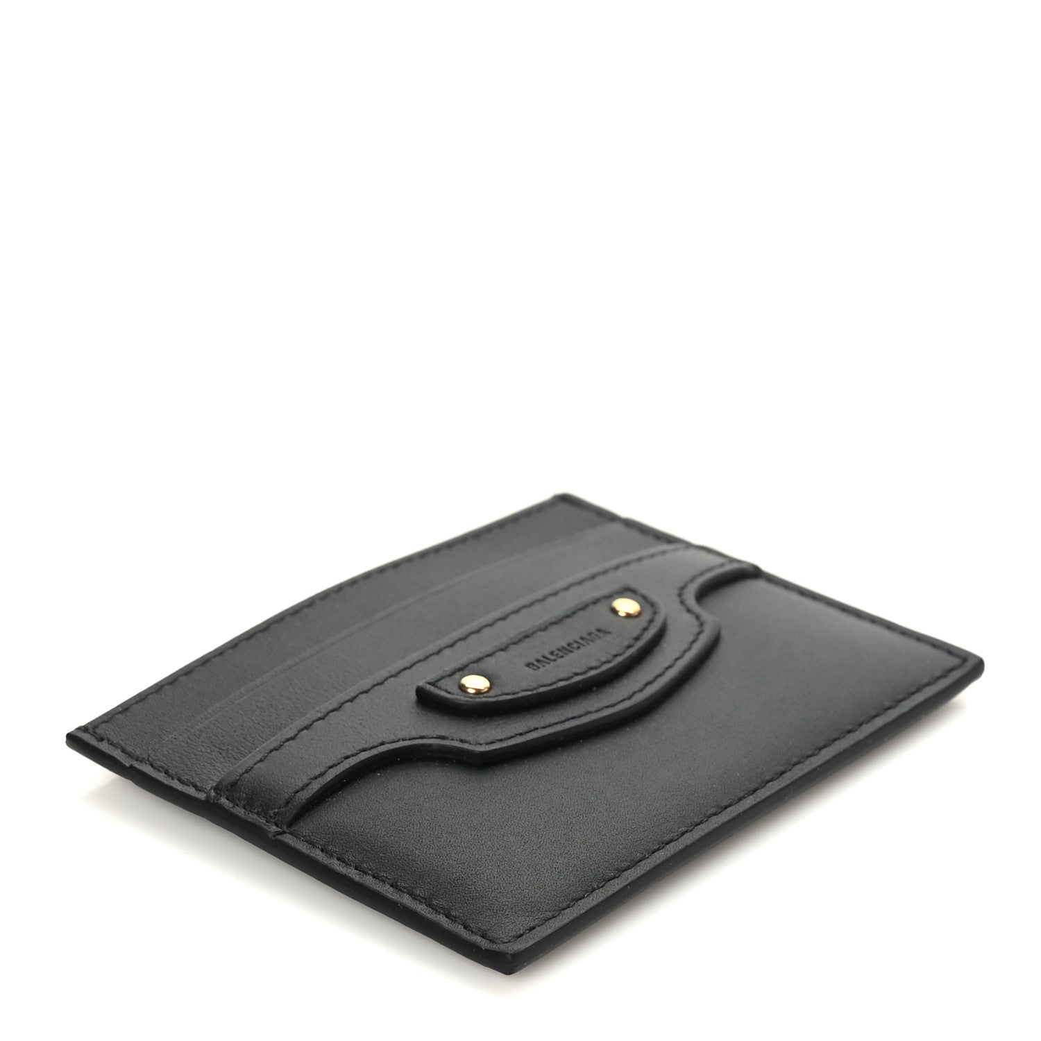 Balenciaga Smooth Calfskin Neo Classic Gold Hardware City Card Case Black 4 of 7
