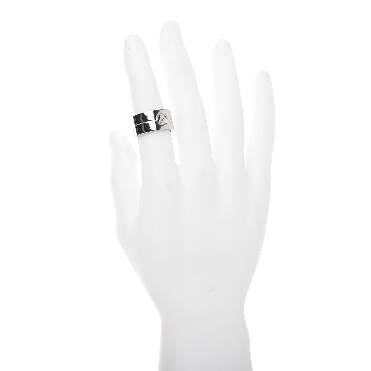 Cartier 18K White Gold 12mm Wide LOVE Ring 61 9.5 2 of 6