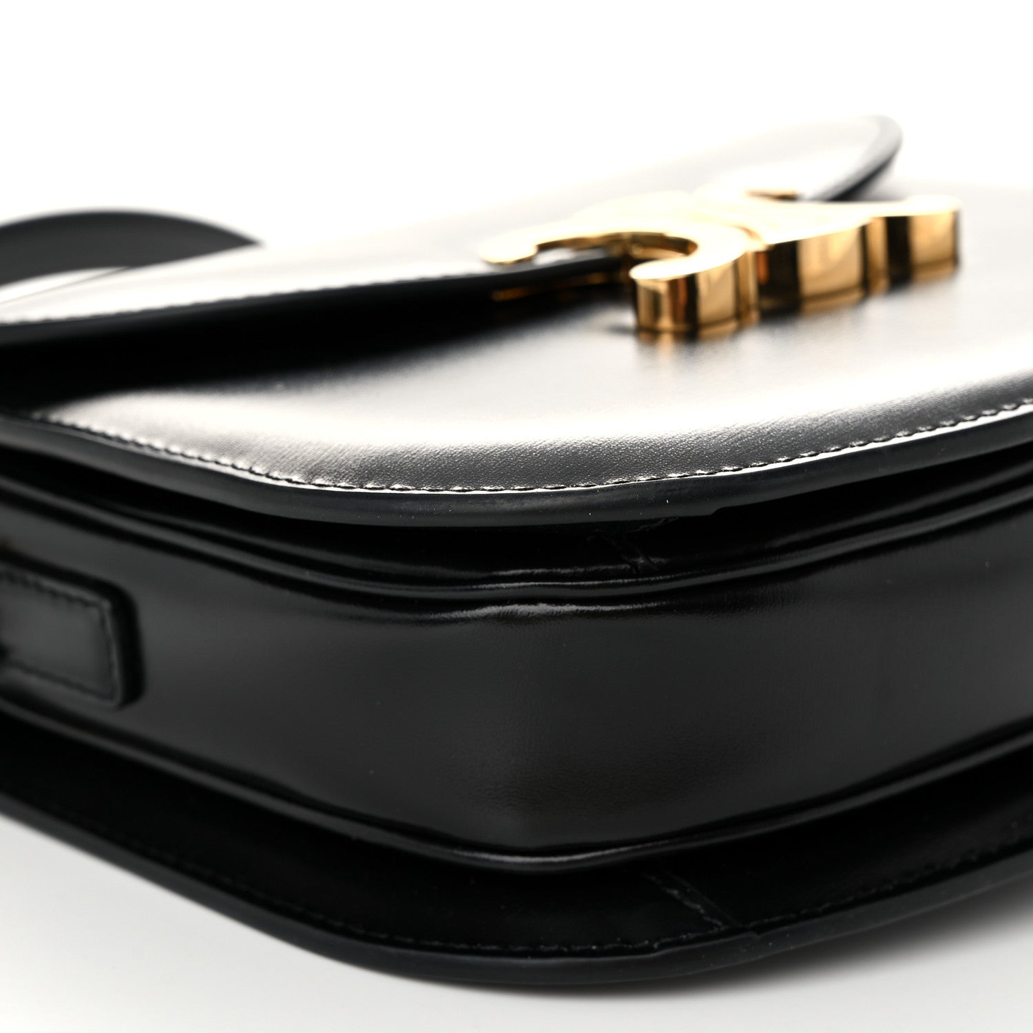 Celine Shiny Calfskin Besace Clea Triomphe Black 8 of 10