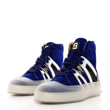 Christian Louboutin Grained Calfskin Mens Vida High Top Flat Sneakers 41 By Night 3 of 8