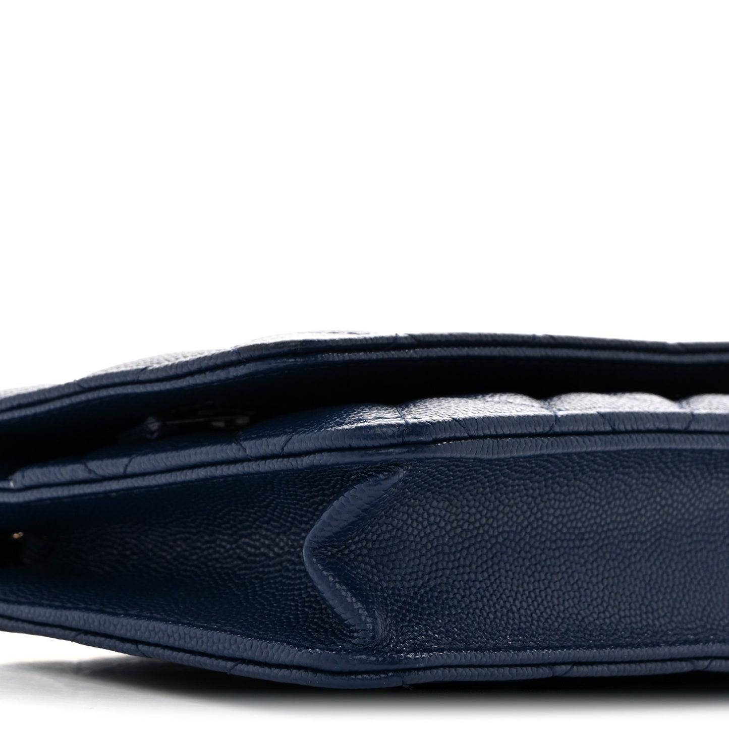 Caviar Quilted Wallet on Chain WOC Navy Blue
