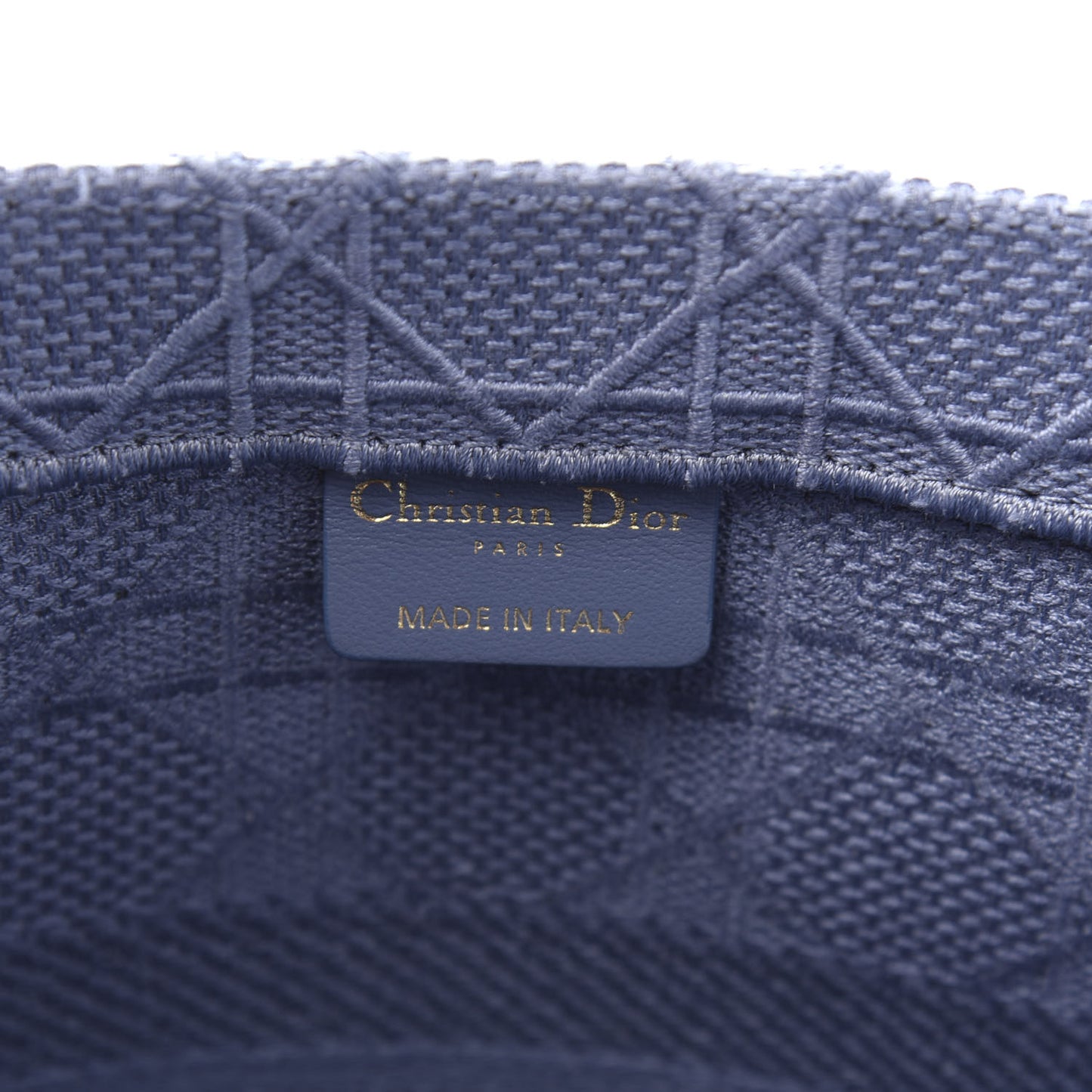 Embroidered Cannage Medium Book Tote Denim Blue