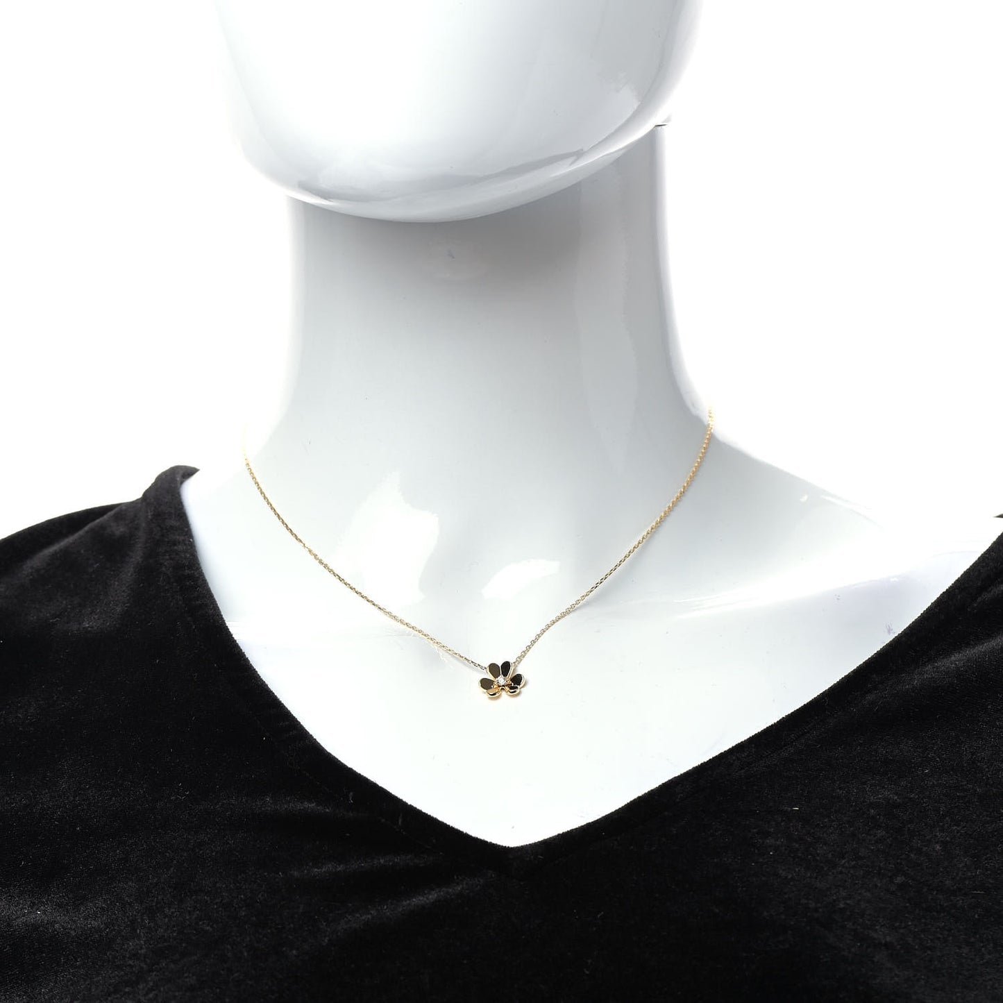 18K Yellow Gold Diamond Mini Frivole Pendant Necklace