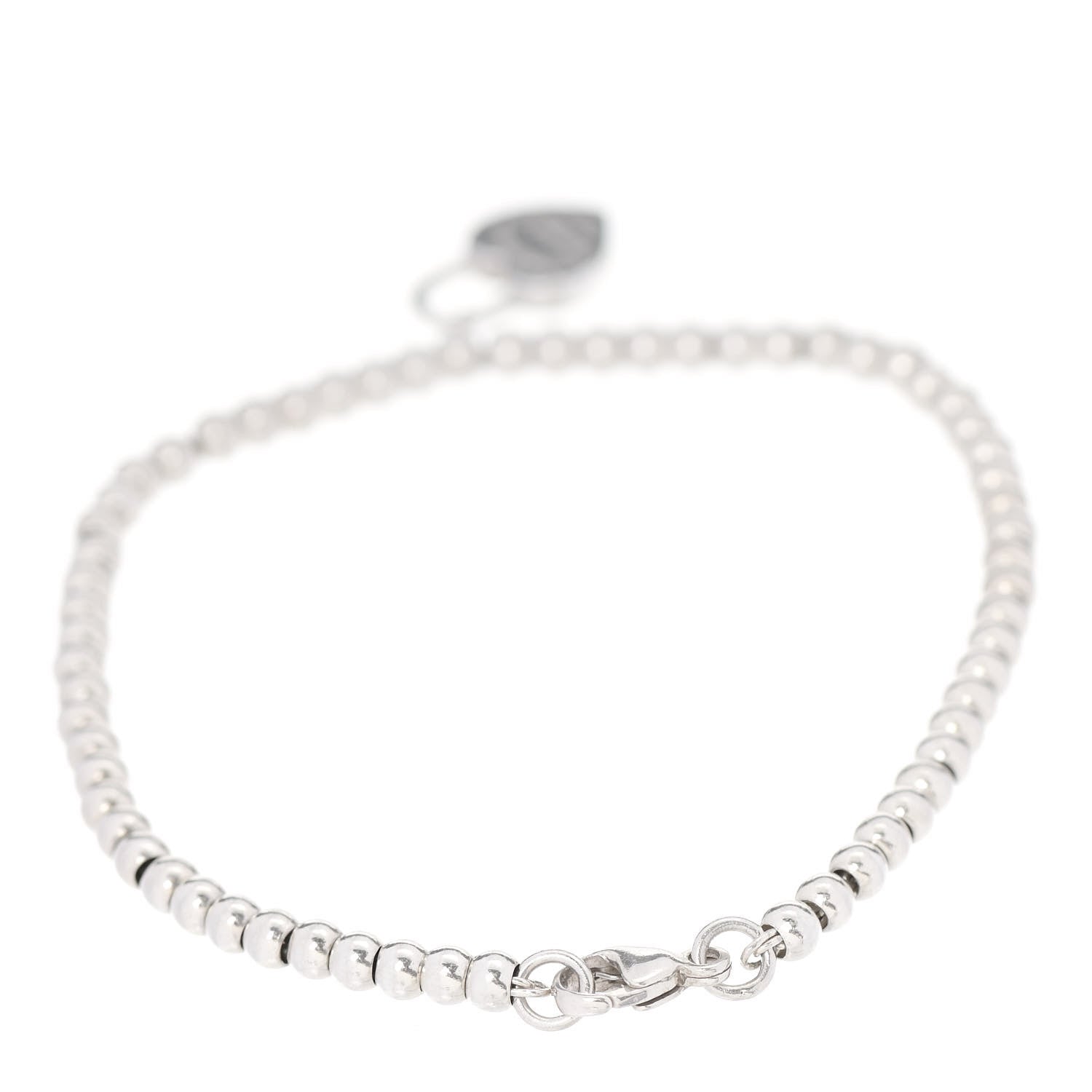 Tiffany Sterling Silver 3mm Return to Tiffany Heart Lock Bead Bracelet 3 of 5