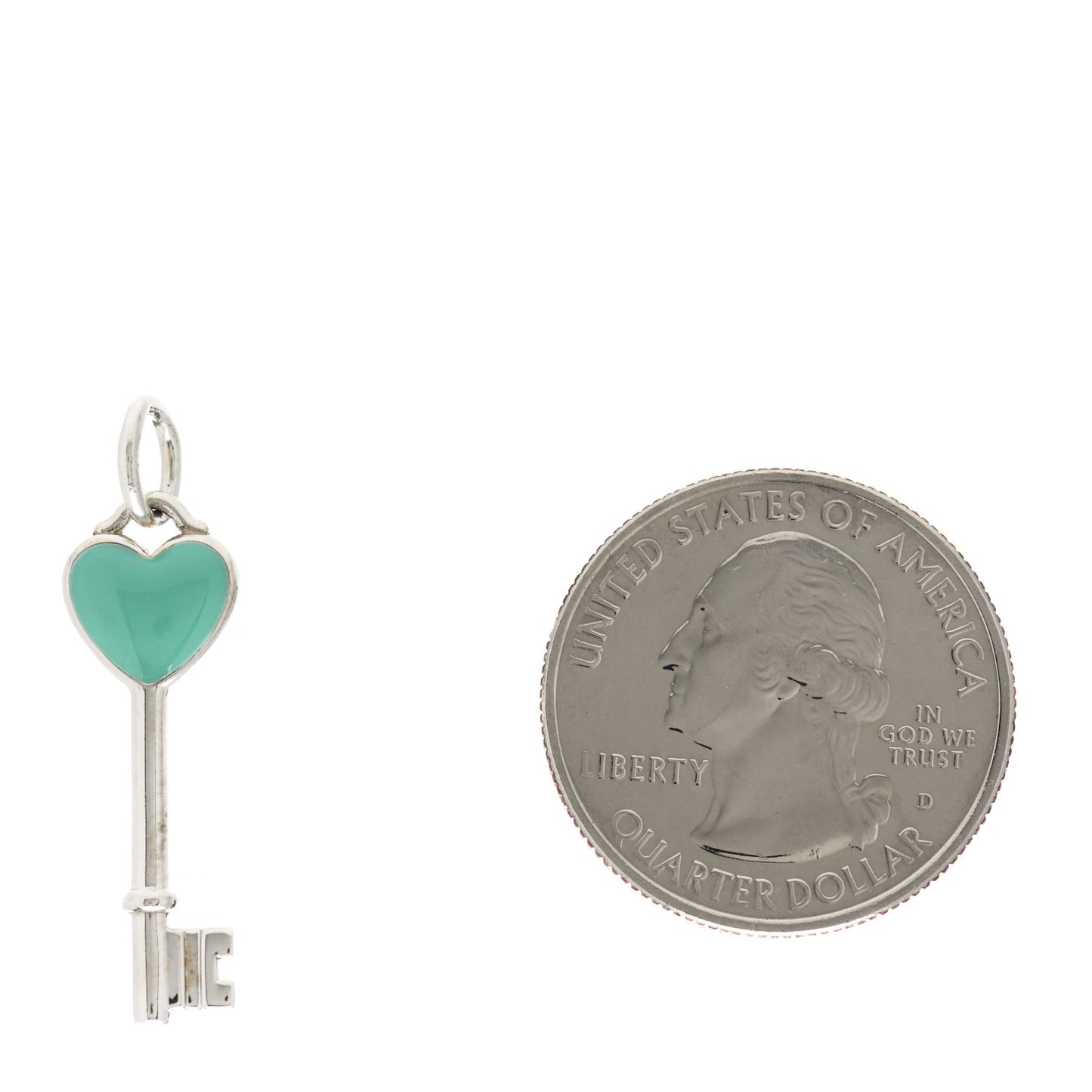 Sterling Silver Enamel Key Pendant Blue
