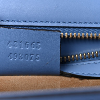 Gucci Calfskin Embroidered Medium Sylvie Top Handle Bag Clear Sky Blue 7 of 10