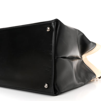 Chanel Glazed Calfskin Boy Tote Black Beige 10 of 10