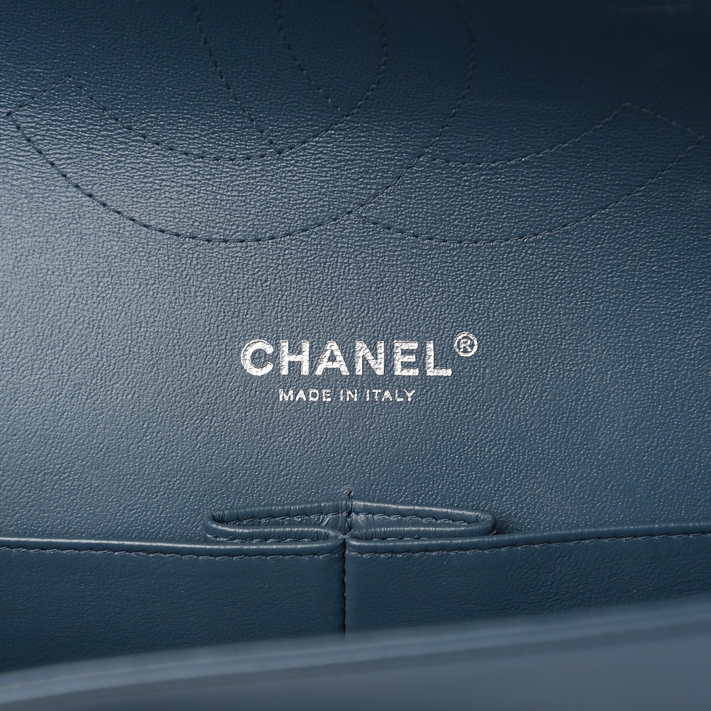 Lambskin Quilted Jumbo Double Flap Blue