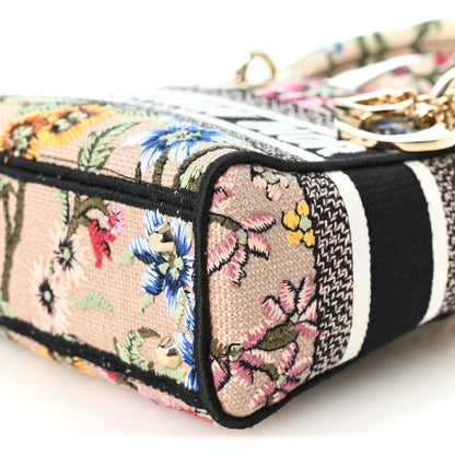 Christian Dior Canvas Petites Fleurs Embroidered Mini Lady D-Lite Rose Multicolor 11 of 11