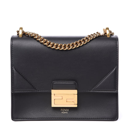 Fendi Vitello Grace Matte Small Kan U Shoulder Bag Black 1 of 7