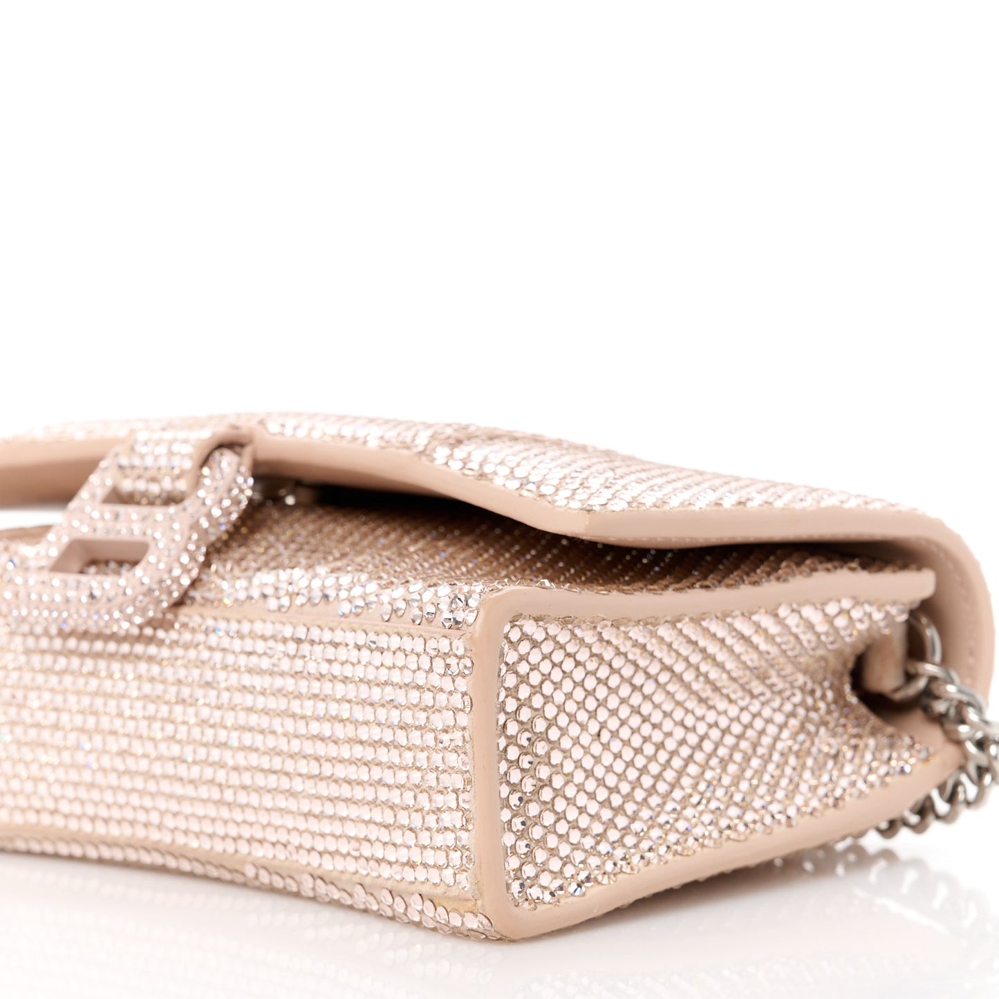 Strass Suede Crystal Hourglass Chain Bag Rose Gold