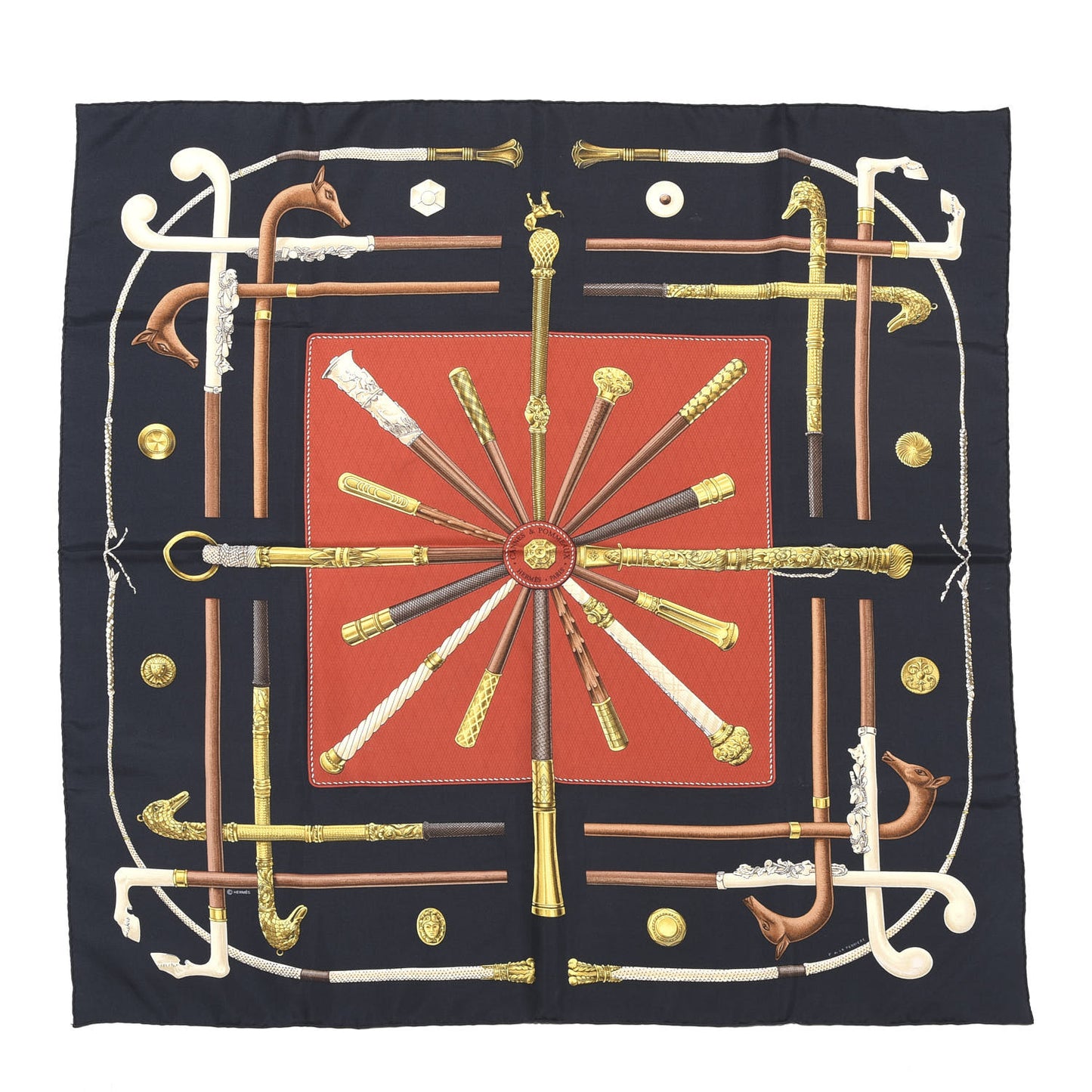 Silk Cannes Et Pommeaux Scarf 70