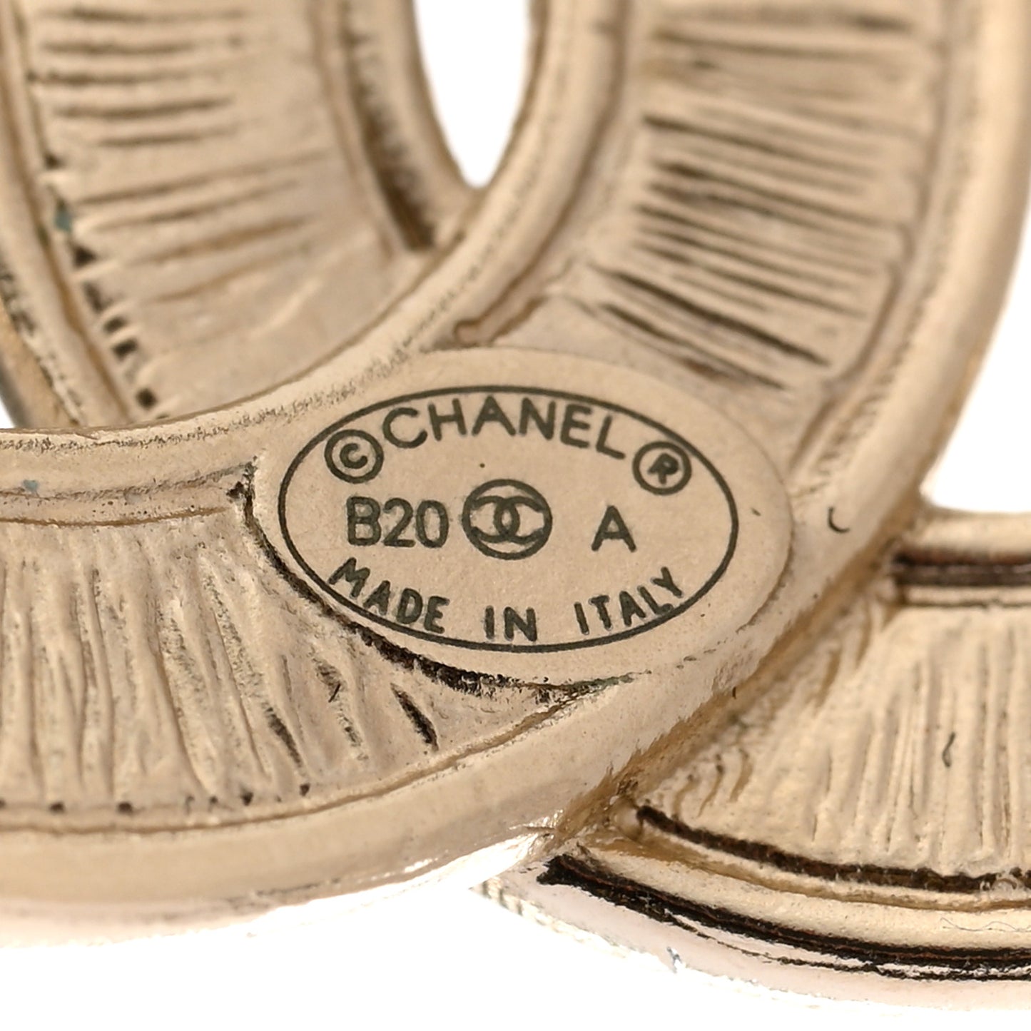 Crystal Pearl Chain Mania CC Earrings Gold