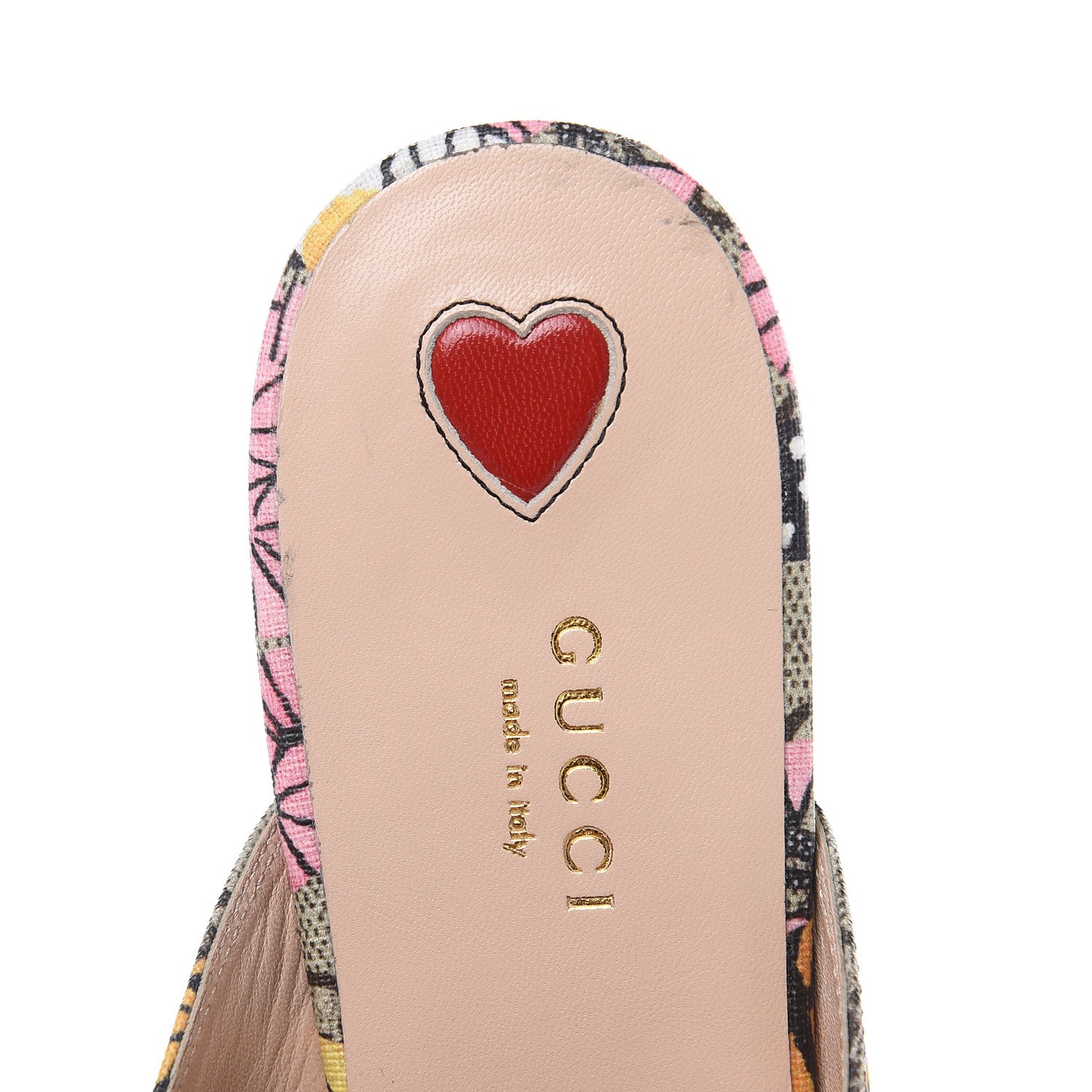 GG Supreme Monogram Bengal Womens Princetown Slippers 38.5 Beige Crop Pink