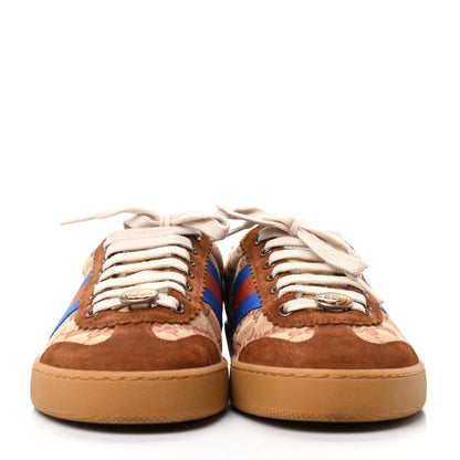 Gucci GG Monogram Suede Web Mens G74 Sneakers 7 Beige Ruggine Cuir 2 of 8