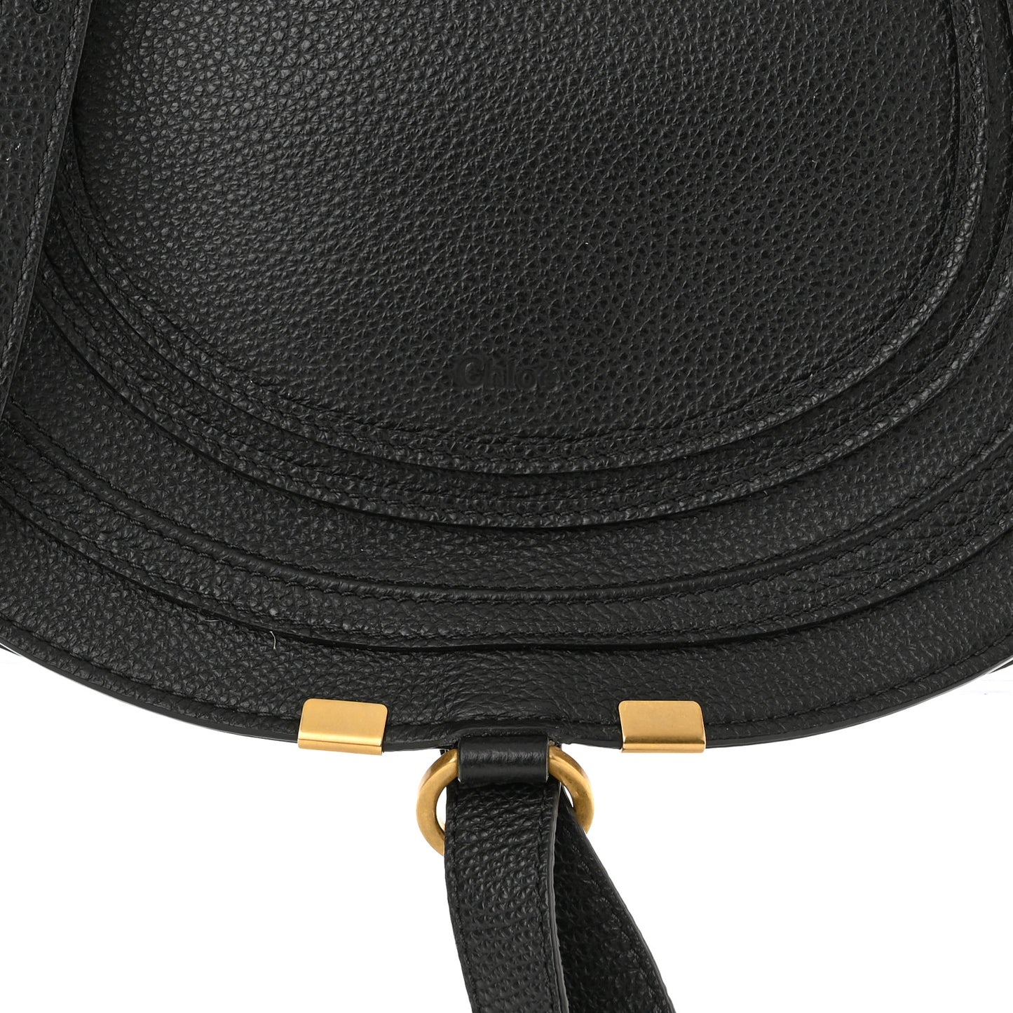 Calfskin Medium Marcie Round Crossbody Bag Black