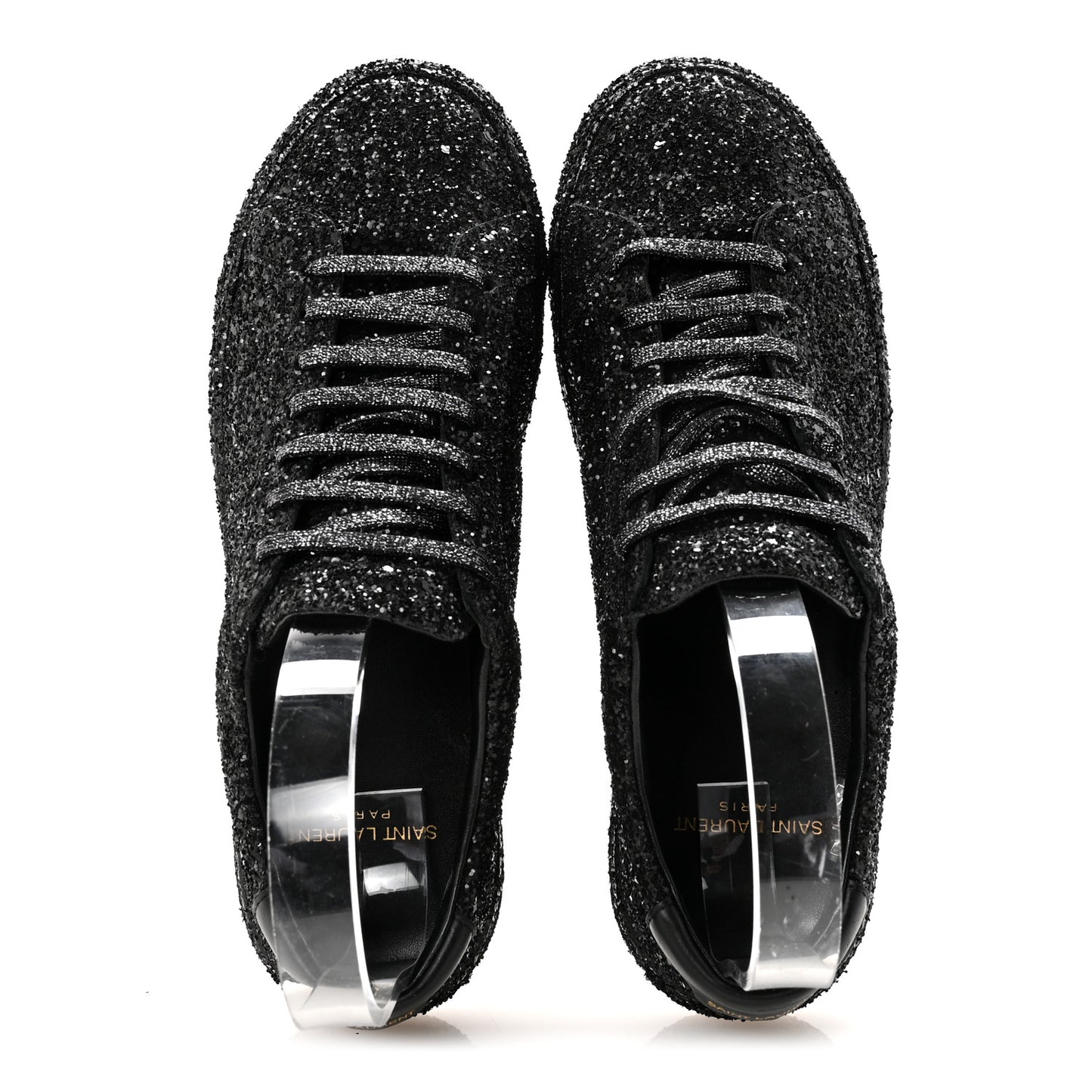Calfskin Crystal Glitter Andy Sneakers 38.5 Black