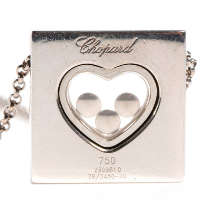 Chopard 18k White Gold Happy Diamonds Icons Square Heart Necklace 4 of 9