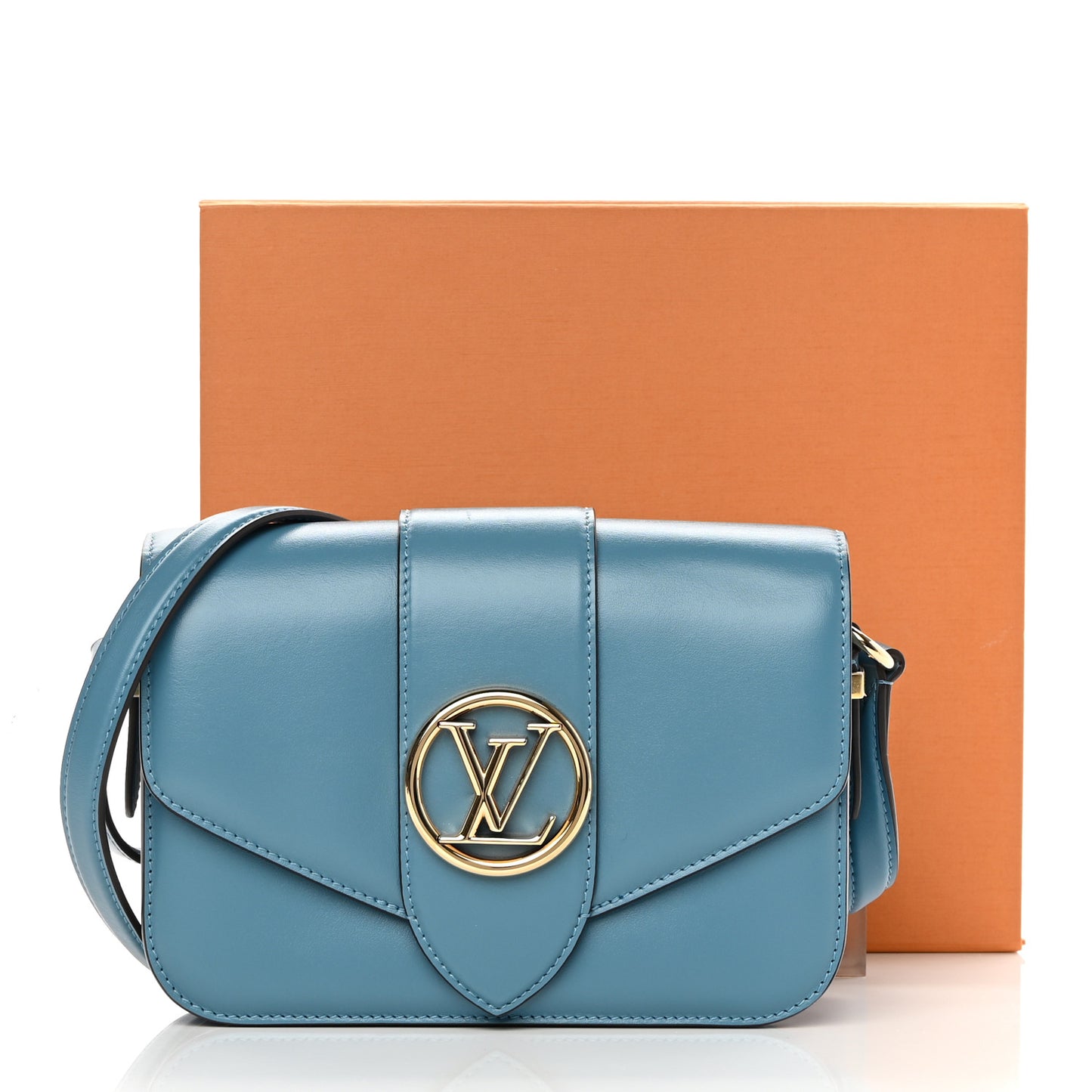 Smooth Calfskin LV Pont 9 Blue Orage