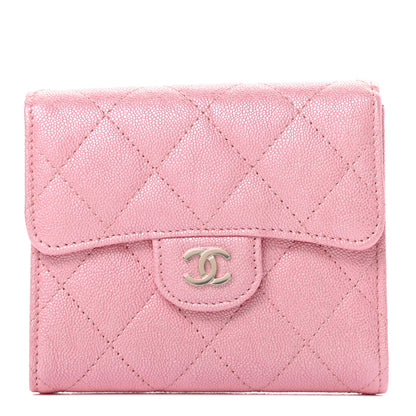 Chanel Iridescent Caviar Quilted Compact Flap Wallet Pink 1 of 9
