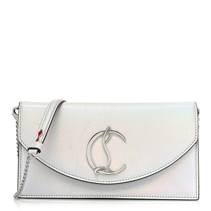 Christian Louboutin Iridescent Calfskin Loubi54 Crossbody Clutch Silver 1 of 19