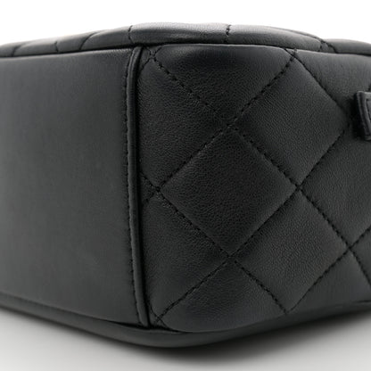 Chanel Lambskin Quilted Studded Quilted Vanity Case With Chain Black 10 of 10