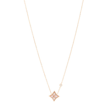 Louis Vuitton 18K Pink Gold Diamond Pink Mother of Pearl Color Blossom BB Star Pendant Necklace 1 of 6
