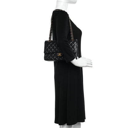 Chanel Lambskin Quilted Medium Double Flap Black 2 of 10