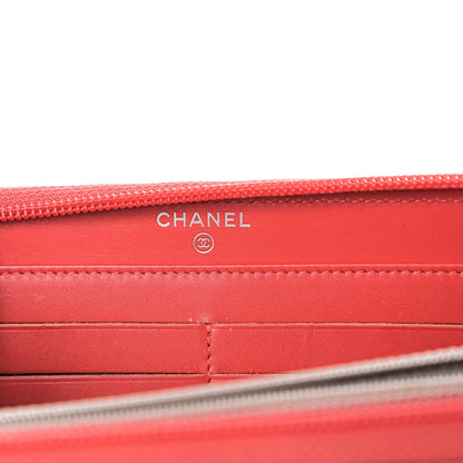 Chanel Caviar Large Timeless CC Gusset Zip Around Wallet Orange 5 of 12