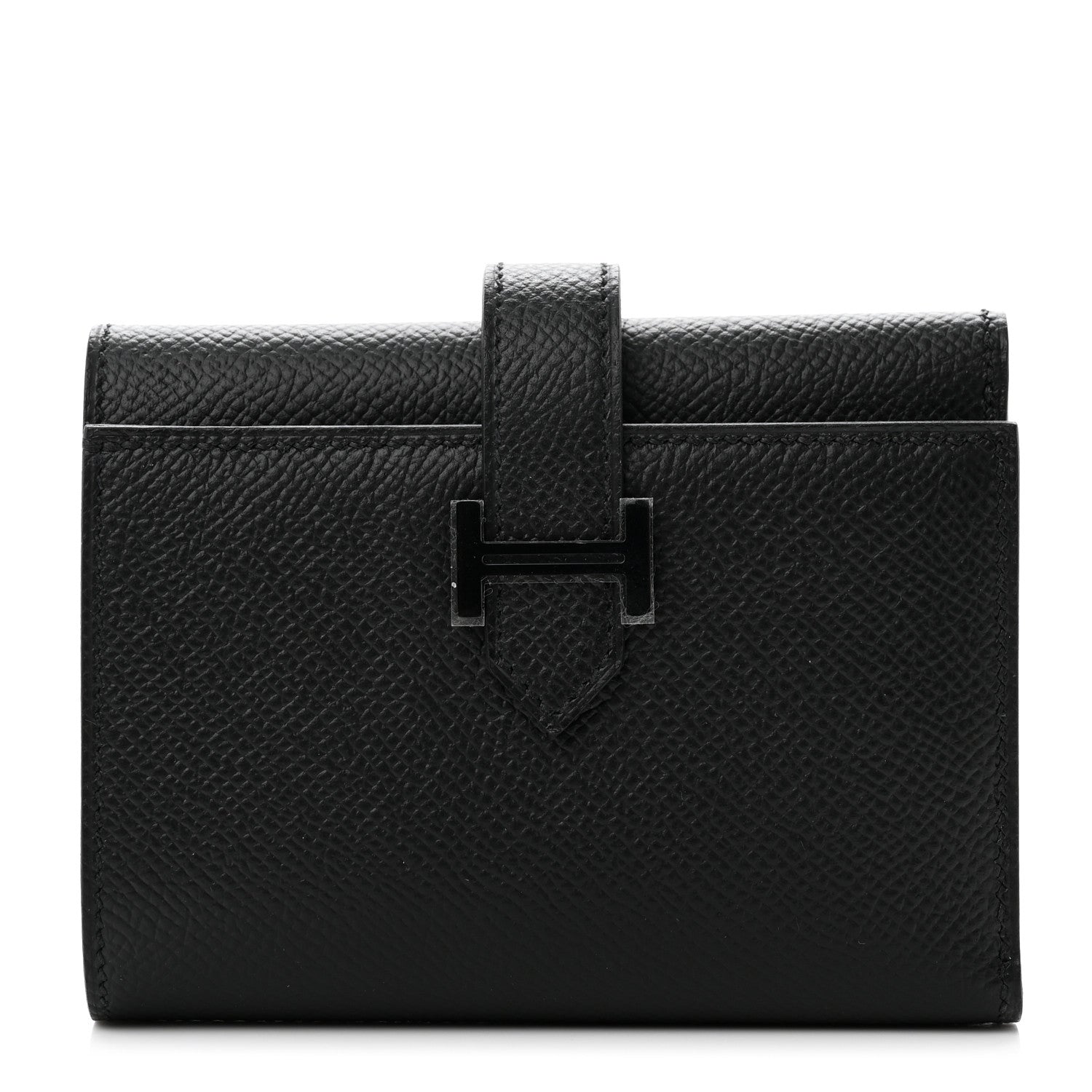 Hermes Epsom Tri-Fold Compact Monochrome Bearn Wallet Black 1 of 7