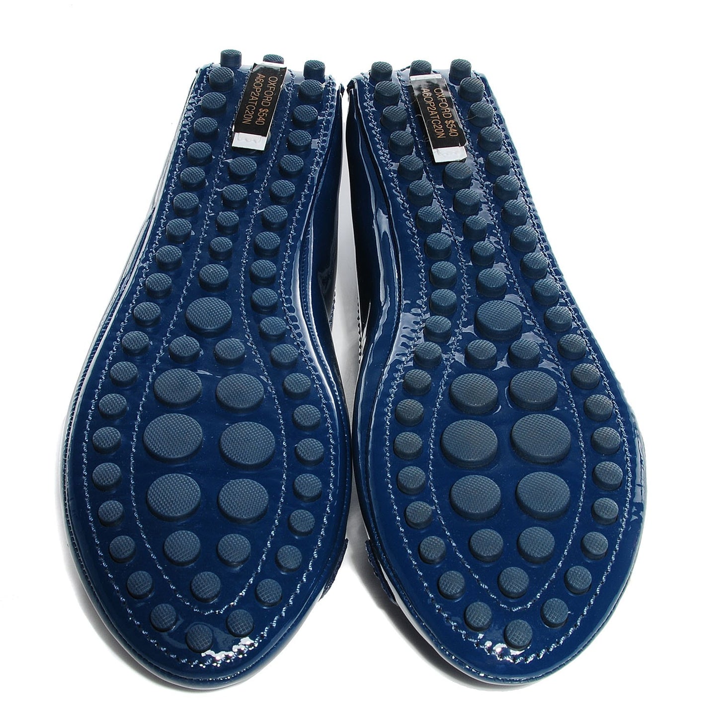 Patent Calfskin Oxford Ballerina Flats 37 Blue