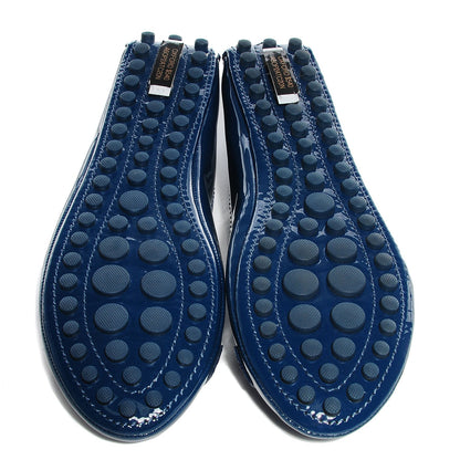 Louis Vuitton Patent Calfskin Oxford Ballerina Flats 37 Blue 5 of 8