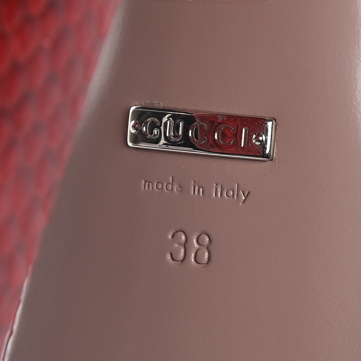 Python Horsebit Platform High Heel Sandals 38 Red