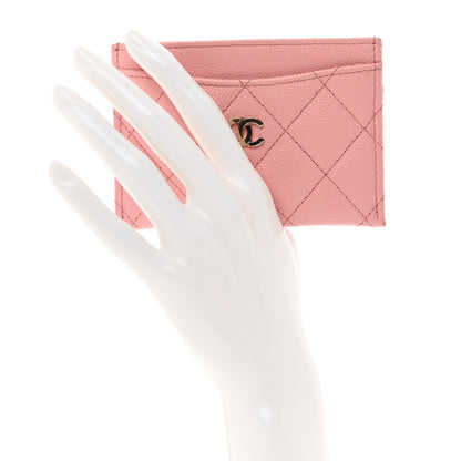 Chanel Caviar Quilted Card Holder Pink 2 of 9