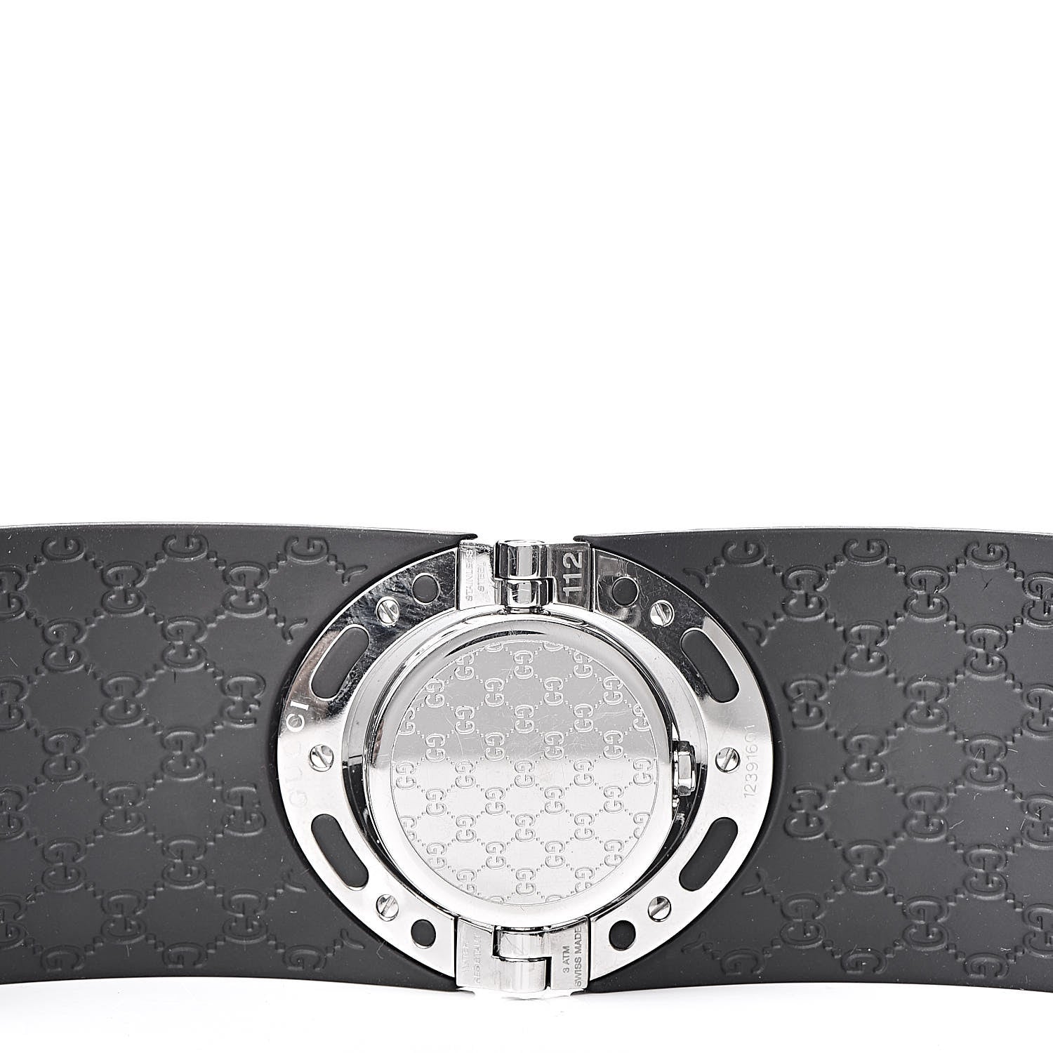 Gucci Stainless Steel Rubber 33mm Twirl Quartz Watch Black 6 of 7