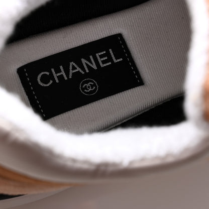 Chanel Suede Tweed Felt CC Sneakers 40.5 Beige 6 of 9