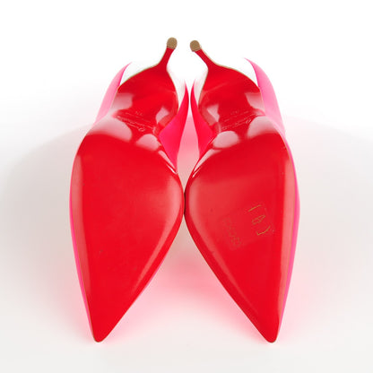 Christian Louboutin Matte Calfskin Jazz Calf Fluo So Kate 120 Pumps 35 Fuchsia White 6 of 8