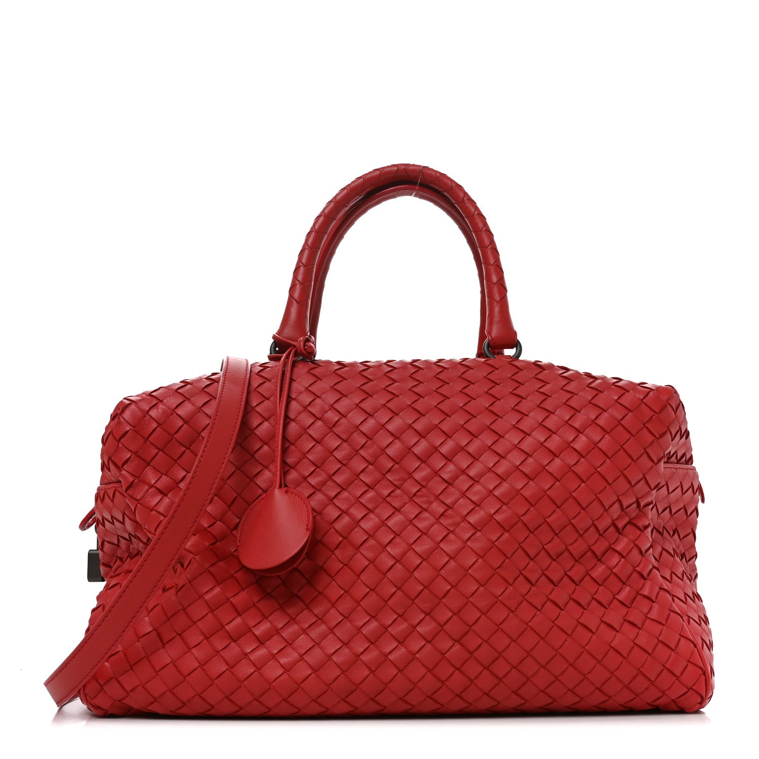 Bottega Veneta Nappa Intrecciato Boston Carmine 1 of 11