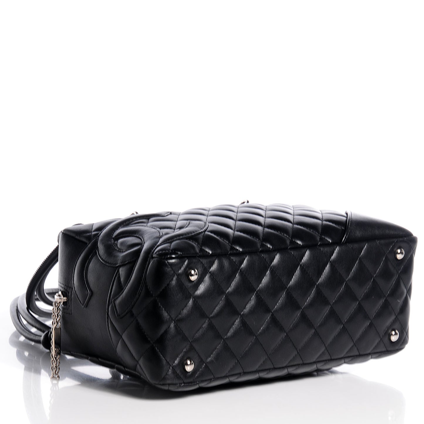 Calfskin Quilted Large Cambon Bowler Black