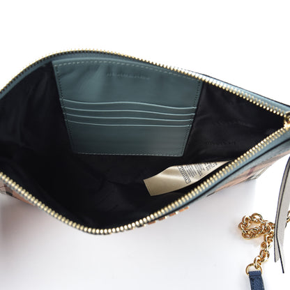 Burberry Haymarket Check Derby Peyton Crossbody Clutch Bag Eucalyptus Green 5 of 7