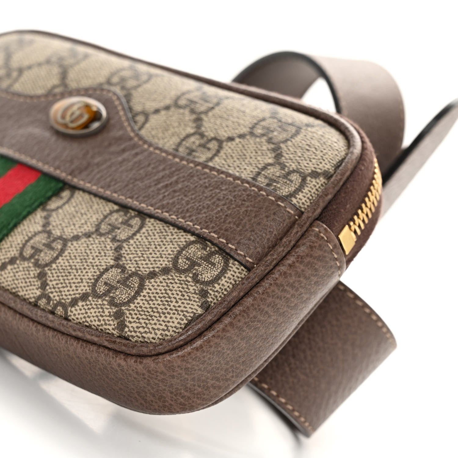 Gucci GG Supreme Monogram Web Ophidia Belted iPhone Case 85 34 Dark Brown 10 of 10